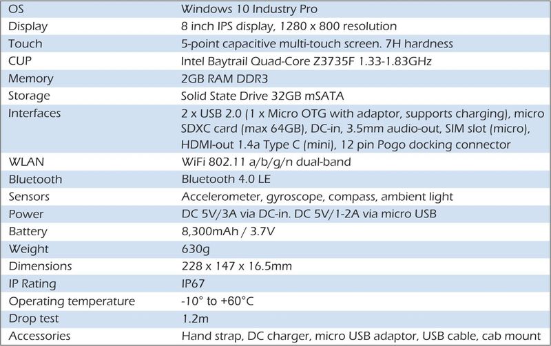 especificaciones de la tableta cwm-1